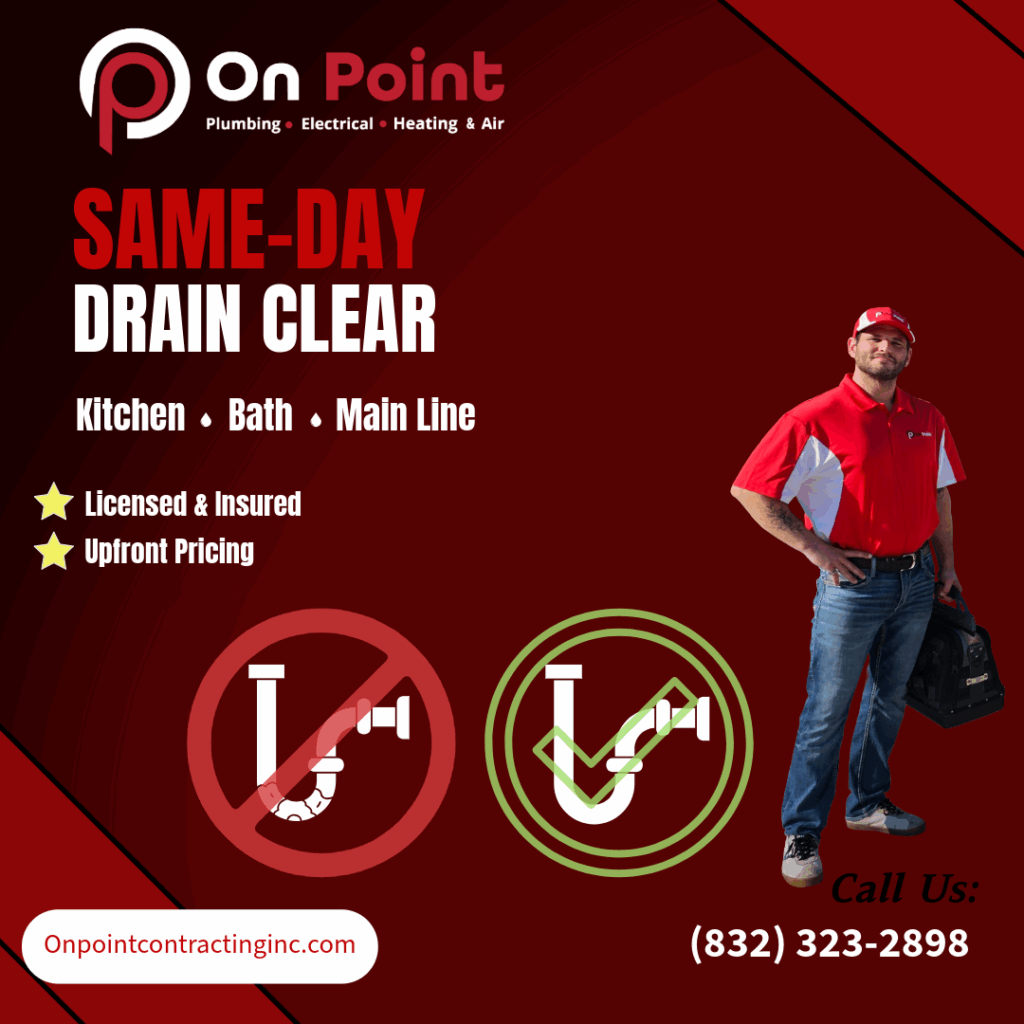 Find and Fix leaks and bad drains same day On Point Plumbing